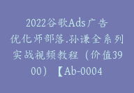 2022谷歌Ads广告优化师部落.孙谦全系列实战视频教程（价值3900）【Ab-0004】-副业圈