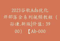 2023谷歌Ads优化师部落全系列视频教程（孙谦.新版|价值：3900） 【Ab-0005】-副业圈