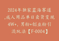 2024年独家蓝海赛道,成人用品单日卖货变现4W+，男粉+创业粉引流玩法【F-0004】-副业圈