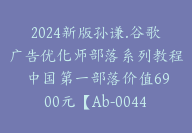 2024新版孙谦.谷歌广告优化师部落系列教程 中国第一部落价值6900元【Ab-0044】-副业圈