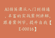 AI精英课从入门到精通，丰富的实战案例讲解，跟着案例学，提升自我【E-00016】-副业圈