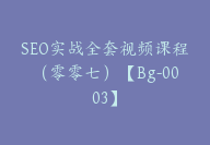 SEO实战全套视频课程（零零七）【Bg-0003】-副业圈