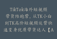 TikTok海外短视频带货陪跑营，从TK小白到TK高阶短视频运营快速变身优质带货达人【Ad-0014】-副业圈