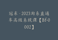 冠东·2023淘系直通车高级系统课【Bf-0002】-副业圈