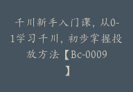 千川新手入门课，从0-1学习千川，初步掌握投放方法【Bc-0009】-副业圈