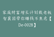 家庭财富增长计划戴老板智襄团带你赚钱不焦虑【De-0028】-副业圈