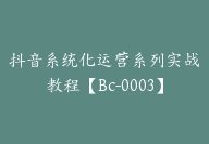 抖音系统化运营系列实战教程【Bc-0003】-副业圈