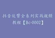 抖音运营全系列实战视频教程【Bc-0002】-副业圈