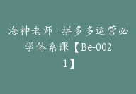 海神老师·拼多多运营必学体系课【Be-0021】-副业圈