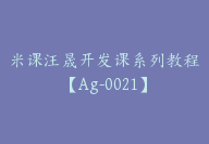 米课汪晟开发课系列教程【Ag-0021】-副业圈