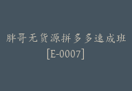 胖哥无货源拼多多速成班[E-0007]-副业圈