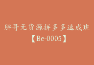 胖哥无货源拼多多速成班【Be-0005】-副业圈