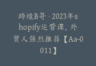 跨境B哥·2023年shopify运营课，外贸人强烈推荐【Aa-0011】-副业圈