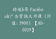 跨境b哥 Facebook广告营销大师课（价值：3900）【Ab-0029】-副业圈