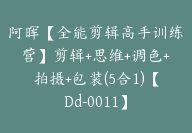 阿晖【全能剪辑高手训练营】剪辑+思维+调色+拍摄+包装(5合1)【Dd-0011】-副业圈