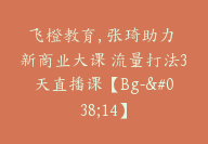 飞橙教育, 张琦助力 新商业大课 流量打法3天直播课【Bg-&14】-副业圈