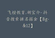 飞橙教育.胡宝介- 抖音搜索排名掘金【Bg-&12】-副业圈