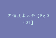 黑帽技术大全【Bg-0001】-副业圈