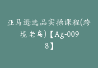 亚马逊选品实操课程(跨境老鸟)【Ag-0098】-副业圈