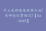 什么是跨境电商独立站?有哪些运营模式?【Aa-0049】-副业圈