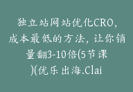 独立站网站优化CRO，成本最低的方法，让你销量翻3-10倍(5节课)(优乐出海.Claire) 【Aa-0046】-副业圈