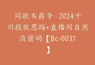 同款韦爵爷·2024千川投放思路+直播间自然流密码【Bc-0037】-副业圈